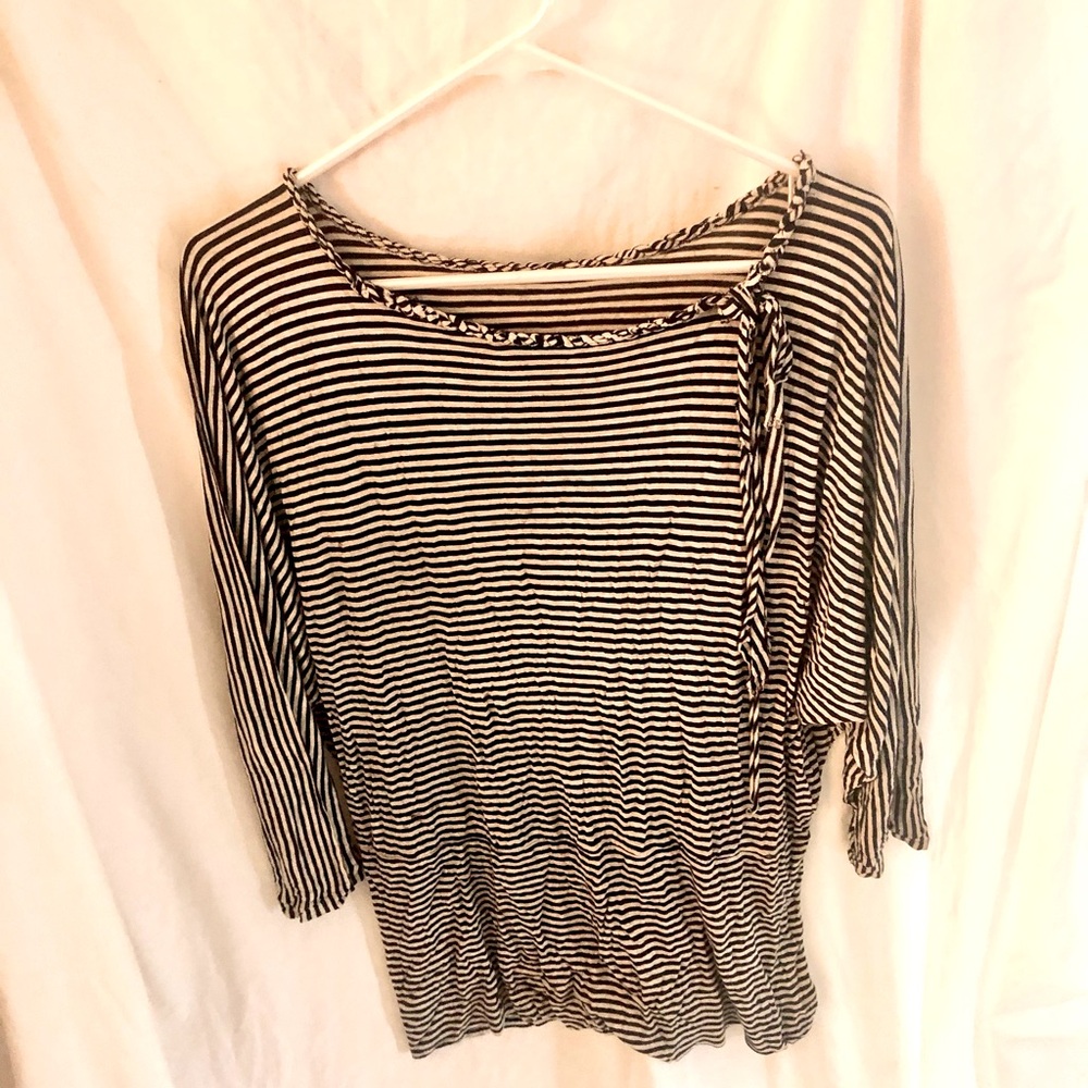 Black and white striped top